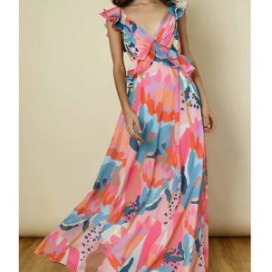 HUTCH Rumi Dress in Multi Desert Protea - S